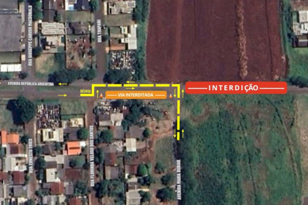 Obras da Perimetral Leste de Foz do Iguaçu vão interditar avenida neste sábado