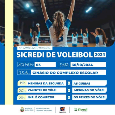 10º Campeonato Municipal Sicredi de Voleibol entra na terceira rodada com grandes disputas