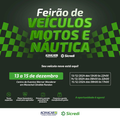 Acimacar e Sicredi promovem 29º Feirão de Veículos