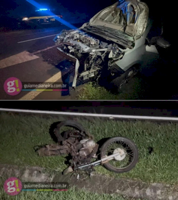 Colisão entre carro e moto na BR-277 deixa motociclista morto entre Medianeira e Matelândia