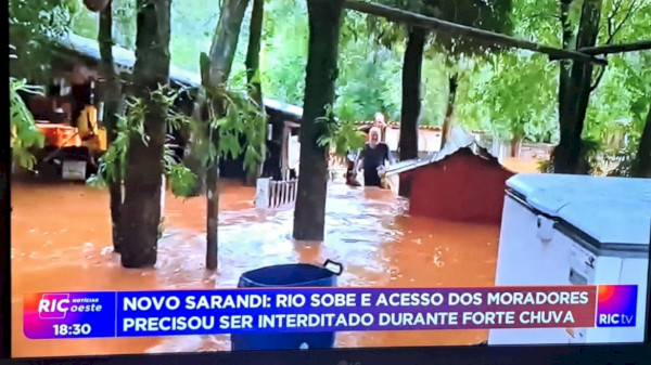 Propriedade às Margens do Rio Guaçu em Novo Sarandi É Inundada pelas Chuvas